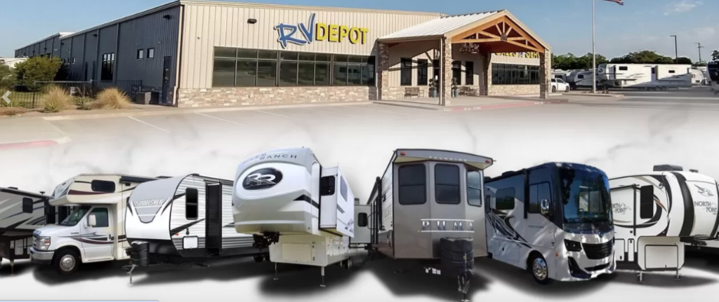 Exterior photo of RV dealership making RVs available to those with bad credit.